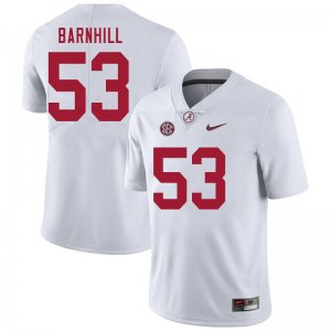 NCAA Men's Alabama Crimson Tide #53 Matthew Barnhill Stitched College 2020 Nike Authentic White Football Jersey CI17T46ZB